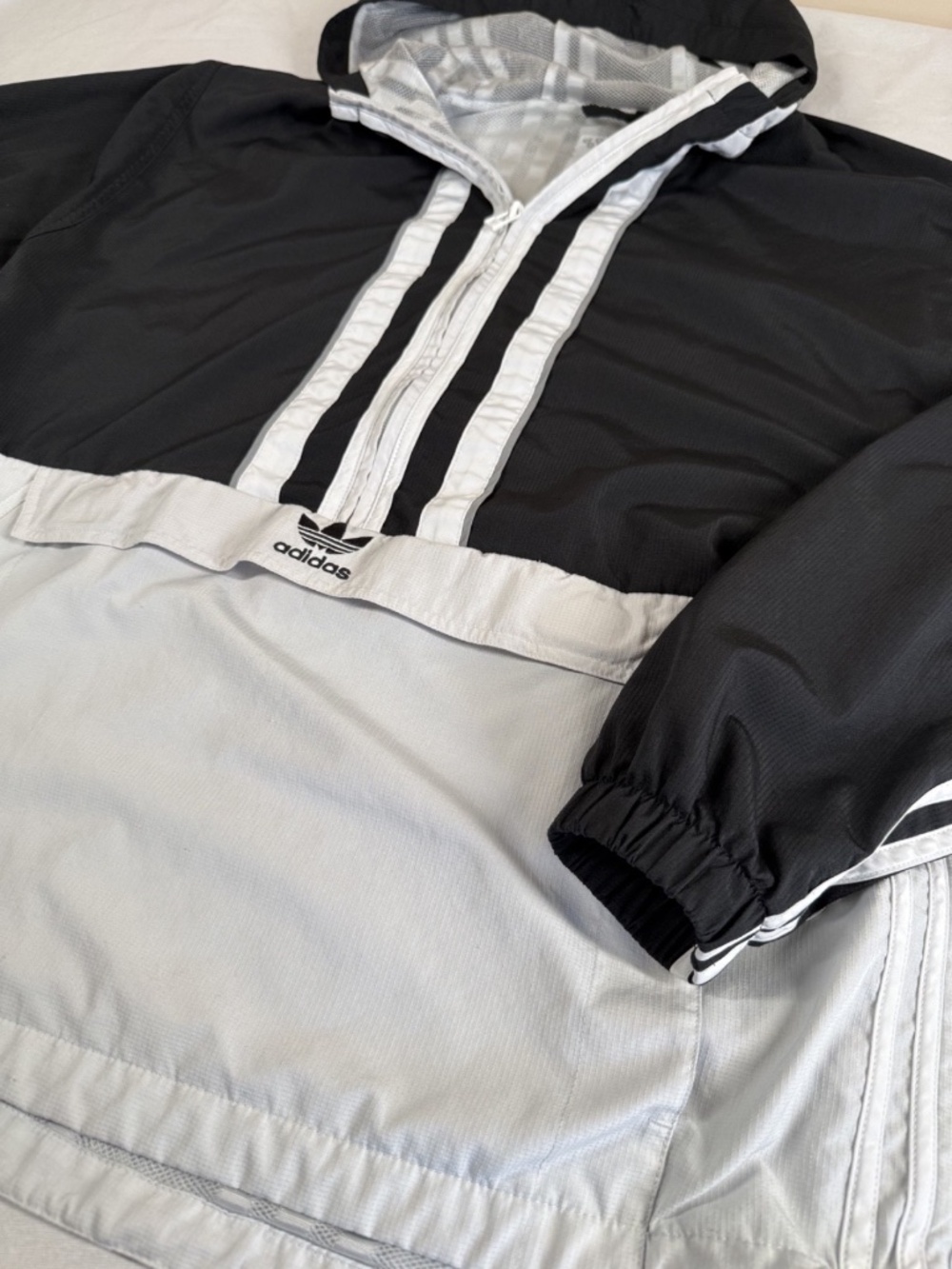 Women's Adidas Half Zip Pullover Jacket Size Small - Black/White